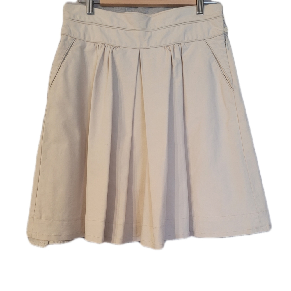 Zara Pleated Skirt in Cream Size Large
